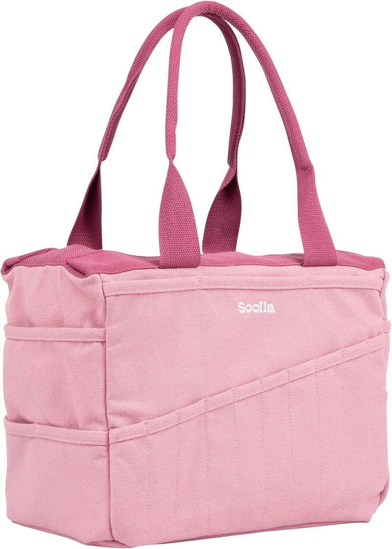 Soolla Studio Bag: Art Supply Storage & Pottery Tool Bag, Washable Craft Tote, Knitting Yarn Organizer, Crochet Projects, 30 Pockets, 20+ Canvas Colors, Gift for Artists & Teachers (Desert Rose) - Image 2
